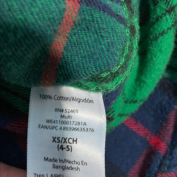 $1 - Wonder Nation Green and Blue Plaid Button Down Shirt - Picture 3 of 4